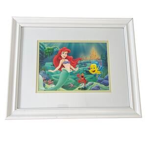 Disney Little Mermaid Ariel Flounder and Sebastian Framed Art Print 16x13